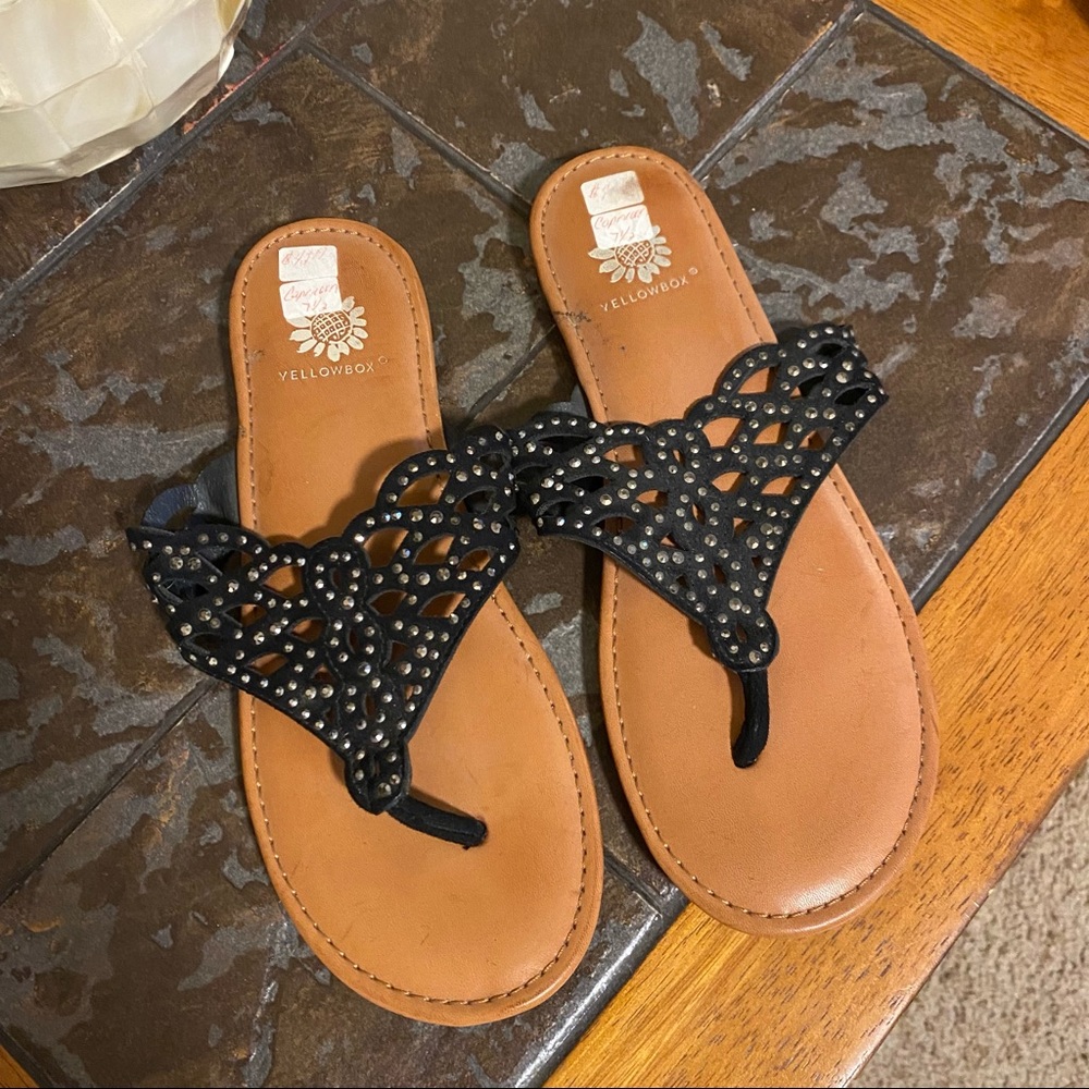 Black Studded Sandals